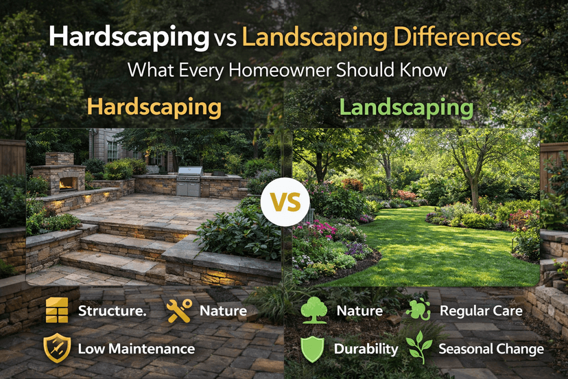 Hardscaping vs Landscaping Differences: What Every Homeowner Should Know