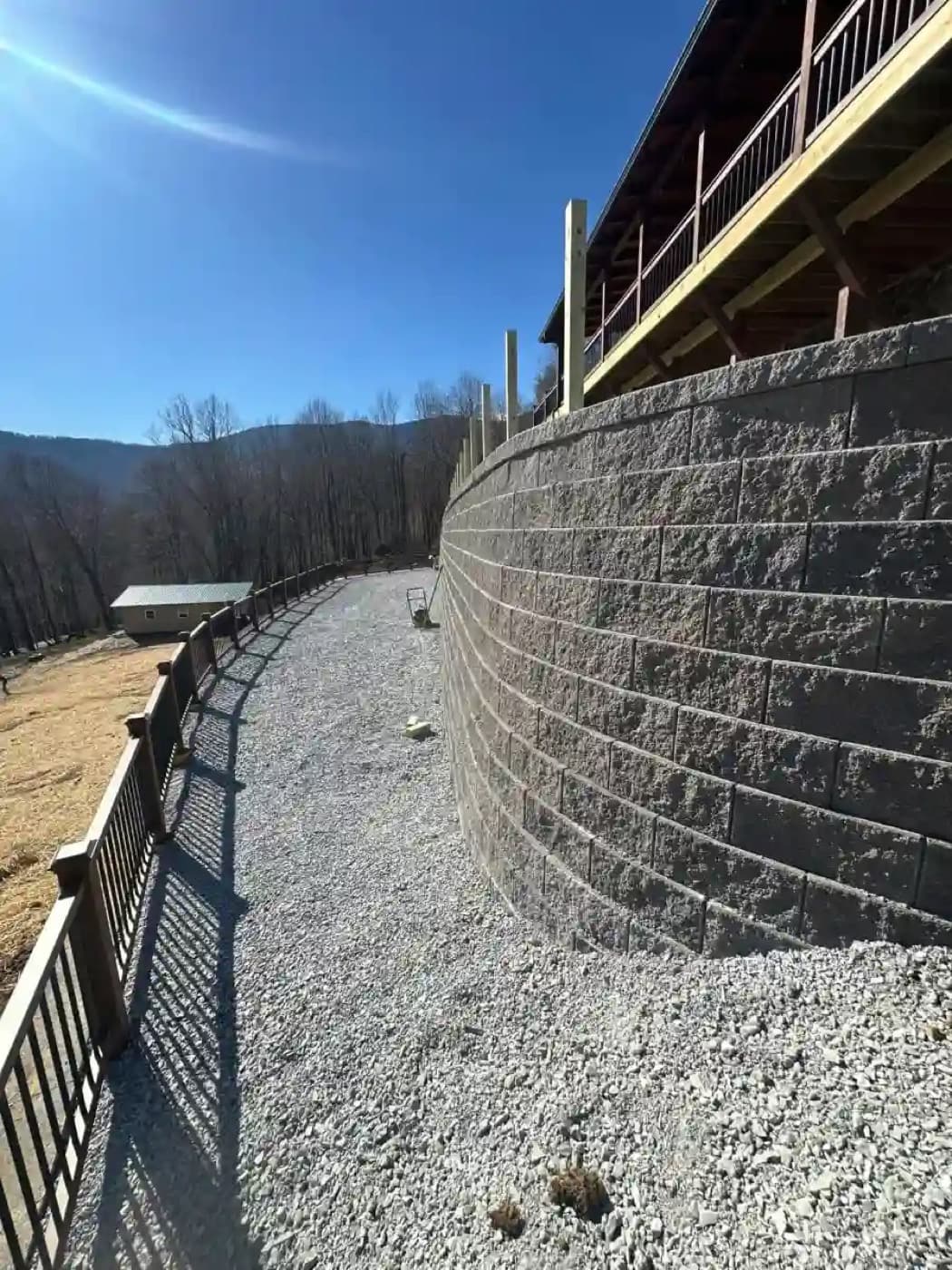 Retaining wall and graded slope project, Johnson City TN